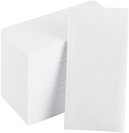 [100 חבילה] פוקוס קו חד פעמי מפיות לחדר אמבטיה לבן, פשתן מרגיש מגבות אורח, מפיות לחתונה, מפיות נייר, מגבות